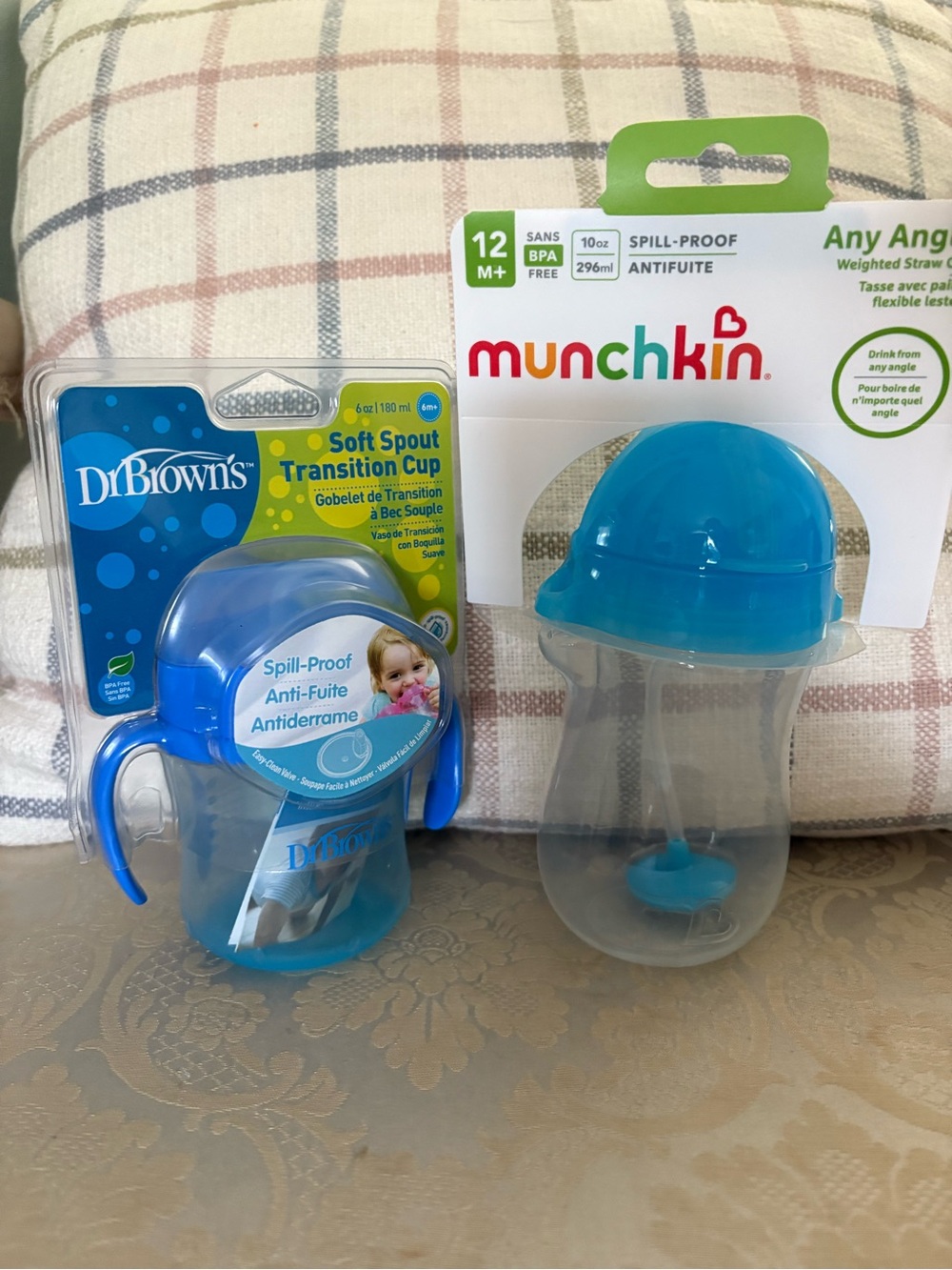 Munchkin Blue Toddler Sippy Cups with Any Angle Straw